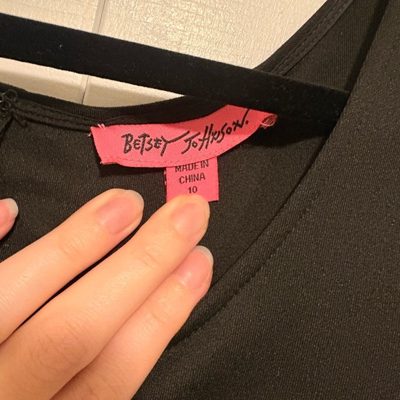 Betsey Johnson - Fun Black and Blue Patterned Dress with pockets - Picture 2 of 4